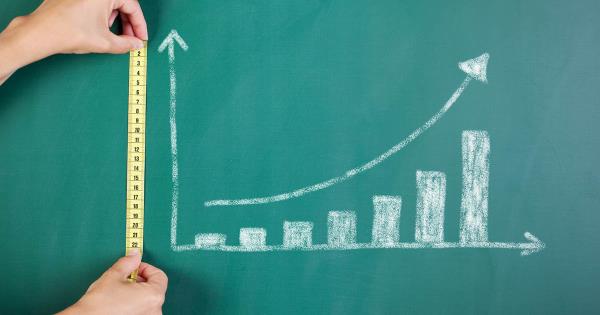 bar graph with a line trending up